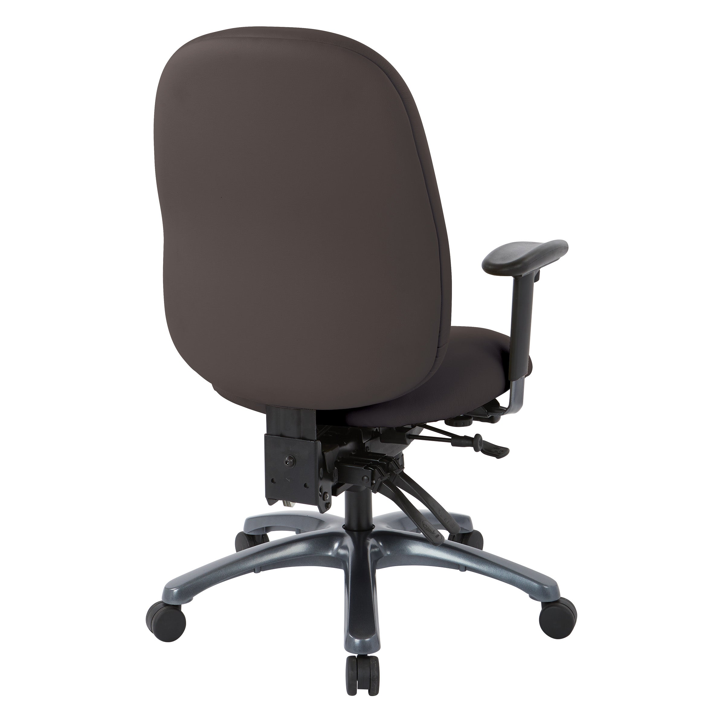 Multi-Function High Back Chair with Seat Slider and Titanium Finish Base